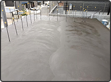 ポリマーセメント系塗膜防水 通気緩衝工法 今回は防水層の上にコンクリートを打設するためトップコートは塗らずに完了です。